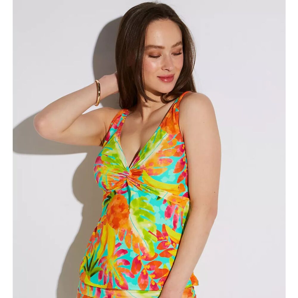 Sunsets Lush Luau Serena Tankini Top | Size 36D / 38C | NWT